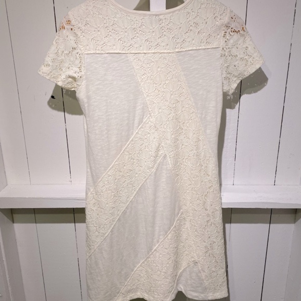 Sahalie Dress White Cotton Lace Women’s Size Petite Medium Shift Dress Casual - Picture 4 of 10